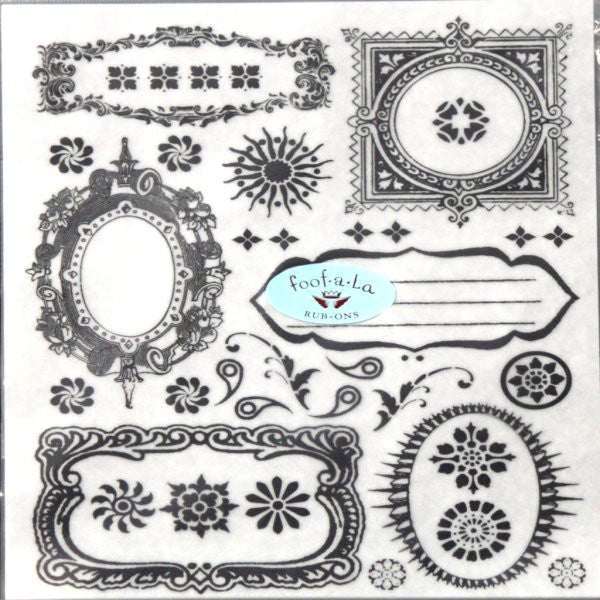 Foof-a-La Borders And Frames Rub-ons - SCRAPBOOKFARE