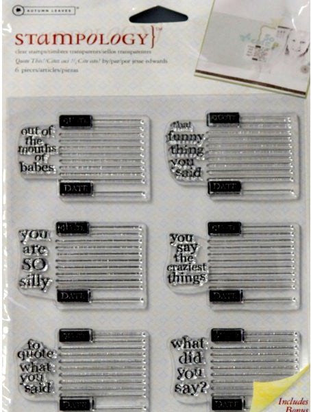 Autumn Leaves Stampology Quote This Clear Stamps - SCRAPBOOKFARE
