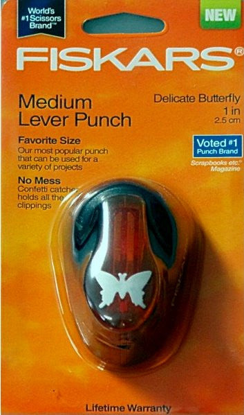 Fiskars Decorative Delicate 1" Butterfly Lever Punch - SCRAPBOOKFARE