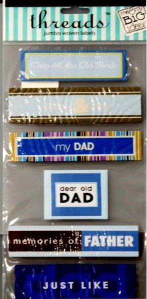 Me & My Big Ideas Threads Father & Son Jumbo Woven Labels - SCRAPBOOKFARE