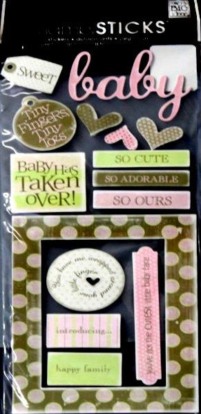Me & My Big Ideas Mambi Sticks Baby Chipboard Stickers - SCRAPBOOKFARE