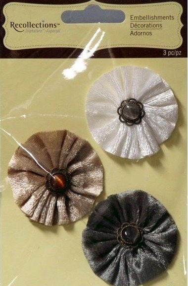 Recollections Signature Special Velvet Regal Gem Flowers Embellishments - SCRAPBOOKFARE