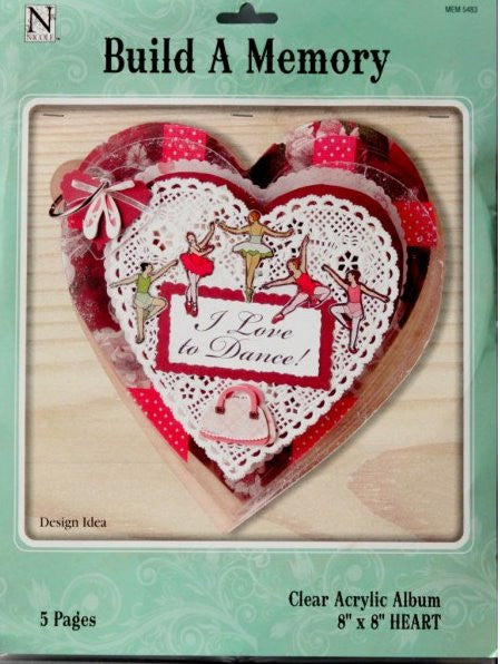 Nicole Build A Memory Heart Shaped Acrylic Scrapbook Album - SCRAPBOOKFARE