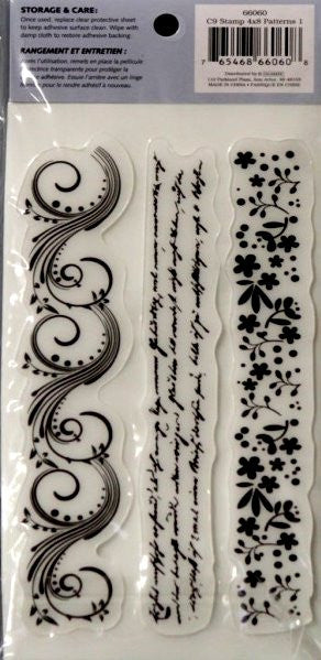 Cloud 9 Design Patterns 1 Border Rubber Cling Stamps - SCRAPBOOKFARE