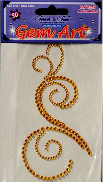 Forever in Time Gem Art Gold Flourish Self-Adhesive Embellishments - SCRAPBOOKFARE