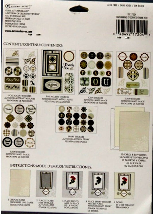 Autumn Leaves Thank You Cardmaking Kit - SCRAPBOOKFARE