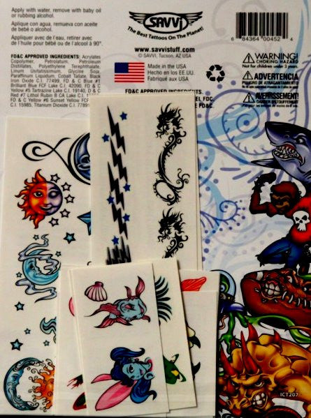 Savvi Temporary Tattoos Variety Pack - SCRAPBOOKFARE