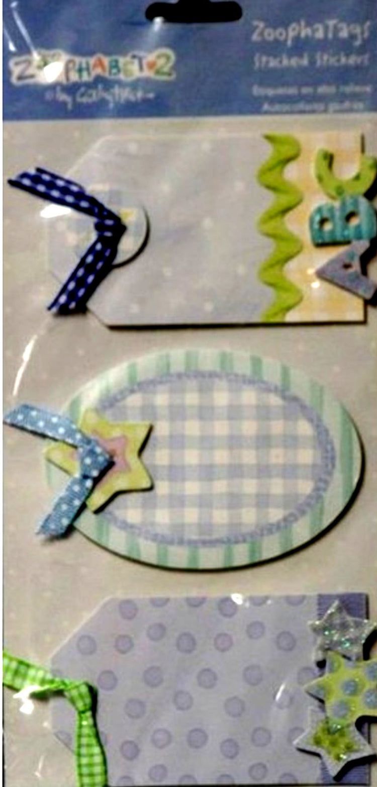 C. R. Gibson Markings Cathy Heck Zoophabet2 Zoopha Baby Tags Stacked Stickers - SCRAPBOOKFARE