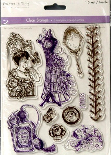 Forever In Time Paris Couture Clear Stamp Set - SCRAPBOOKFARE