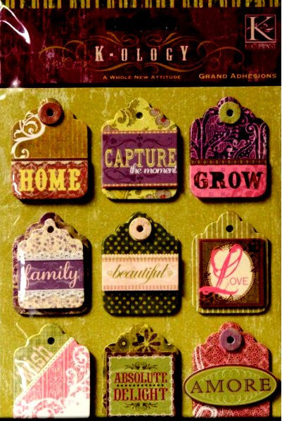 K & Company K-OLOGY Grand Adhesions Dimensional Whole New Attitude Tags Stickers - SCRAPBOOKFARE