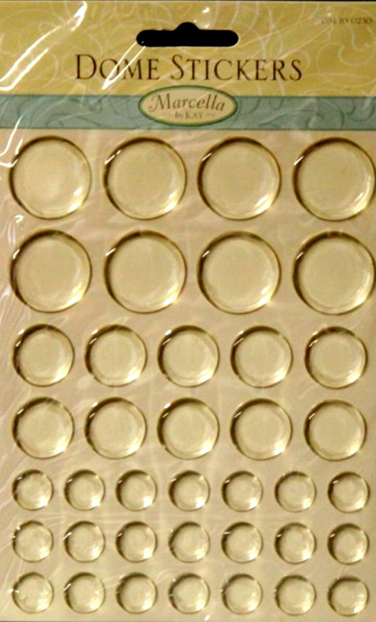 K & Company Marcella K Dome Stickers Clear Round Epoxy Stickers - SCRAPBOOKFARE