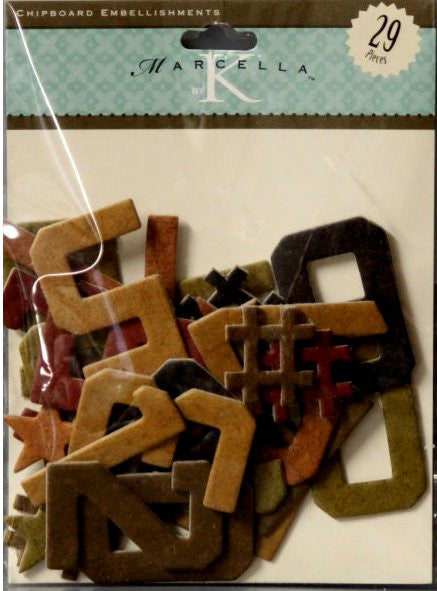 K & Company Marcella K Sports Chipboard Numbers Embellishments - SCRAPBOOKFARE