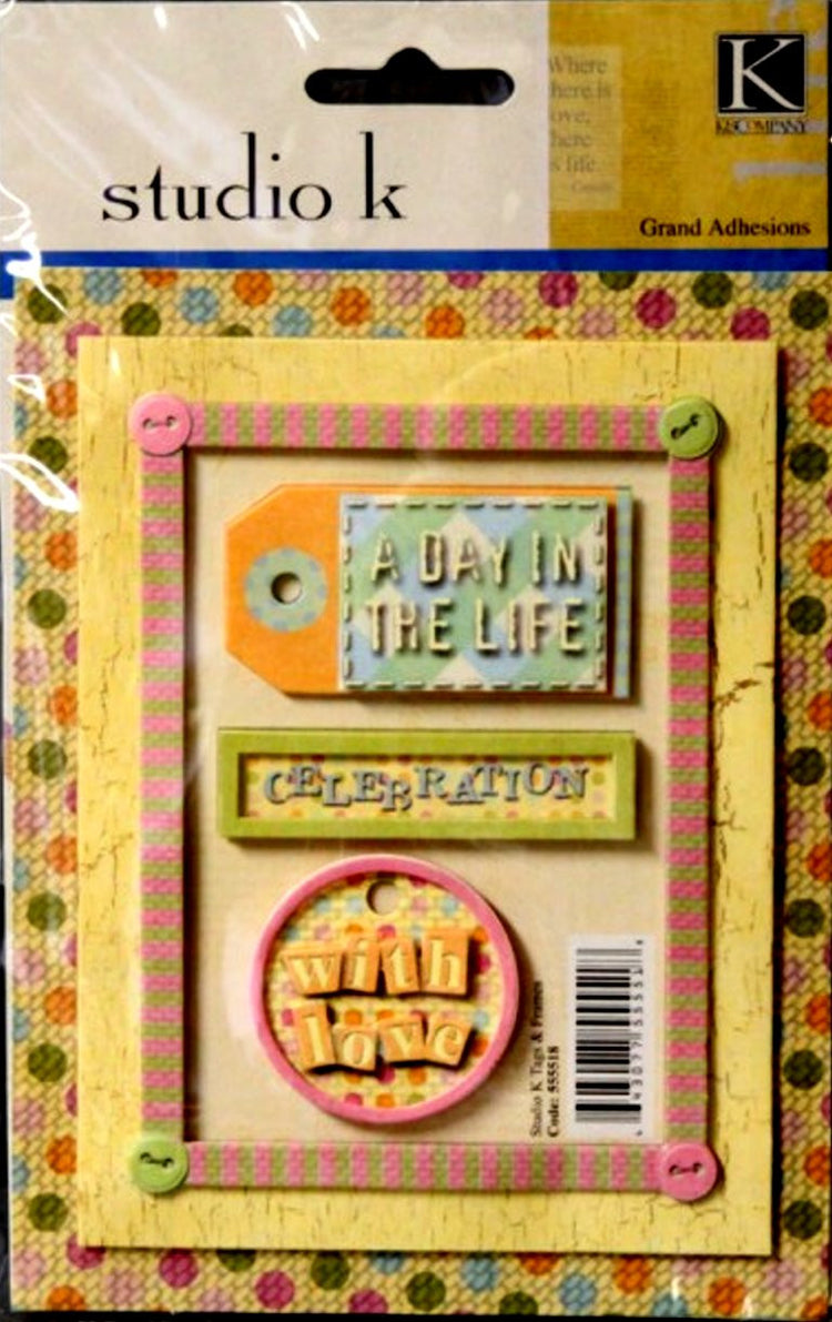 K & Company Studio K Tags & Frames Grand Adhesions Dimensional Stickers - SCRAPBOOKFARE