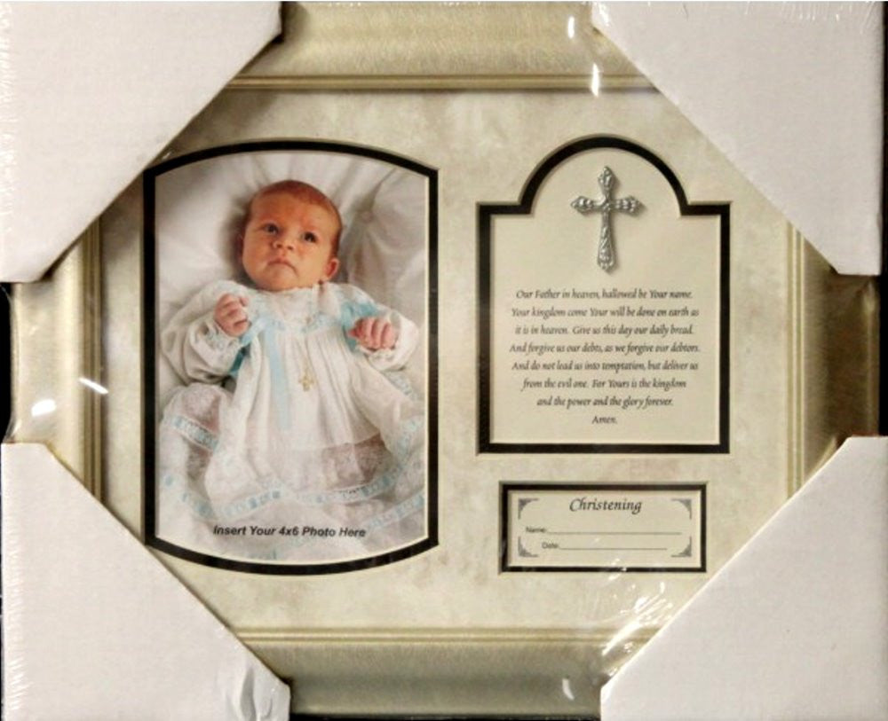 Heartfelt Keepsake Christening 3-D Dimensional With Cross Photo Frame - SCRAPBOOKFARE