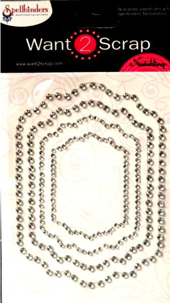 Spellbinders Want 2 Scrap Nestabling Diamond Rhinestone Adhesive Frames Embellishments