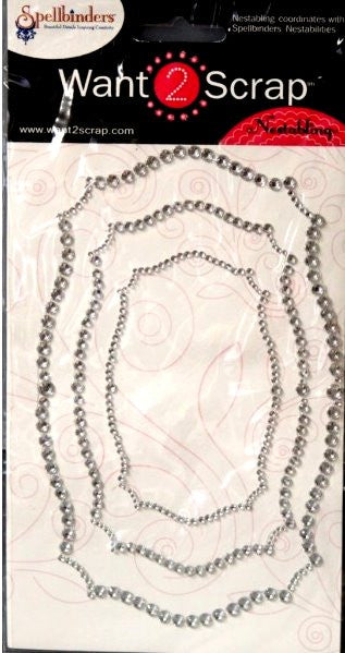 Spellbinders Want 2 Scrap Nestabling Diamond Rhinestone Adhesive Frames Embellishments
