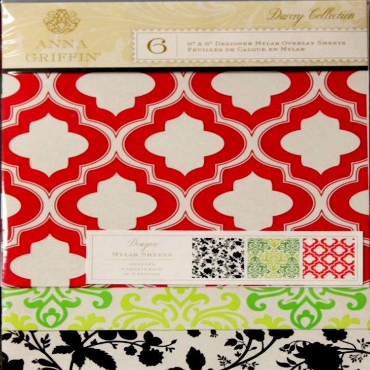 Anna Griffin Darcey Collection 8 x 8 Designer Mylar Overlay Sheets - SCRAPBOOKFARE