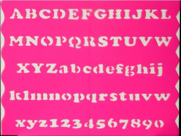 Alphabets & Numbers Hot Pink Stencil - SCRAPBOOKFARE