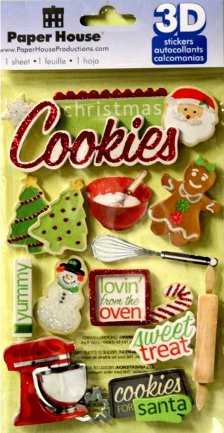 Paper House 3D Dimensional Christmas Stickers - SCRAPBOOKFARE