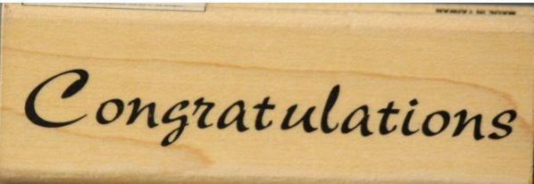 Tree Stamps Congratulations Mounted Rubber Stamp - SCRAPBOOKFARE