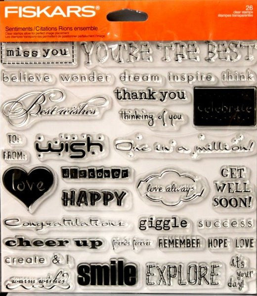 Fiskars Sentiments Clear Stamps - SCRAPBOOKFARE