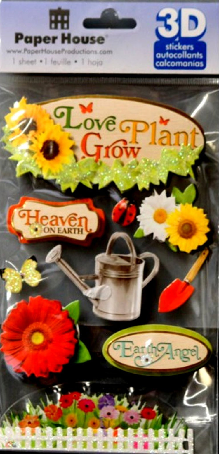 Paper House 3D Dimensional My Garden Stickers - SCRAPBOOKFARE
