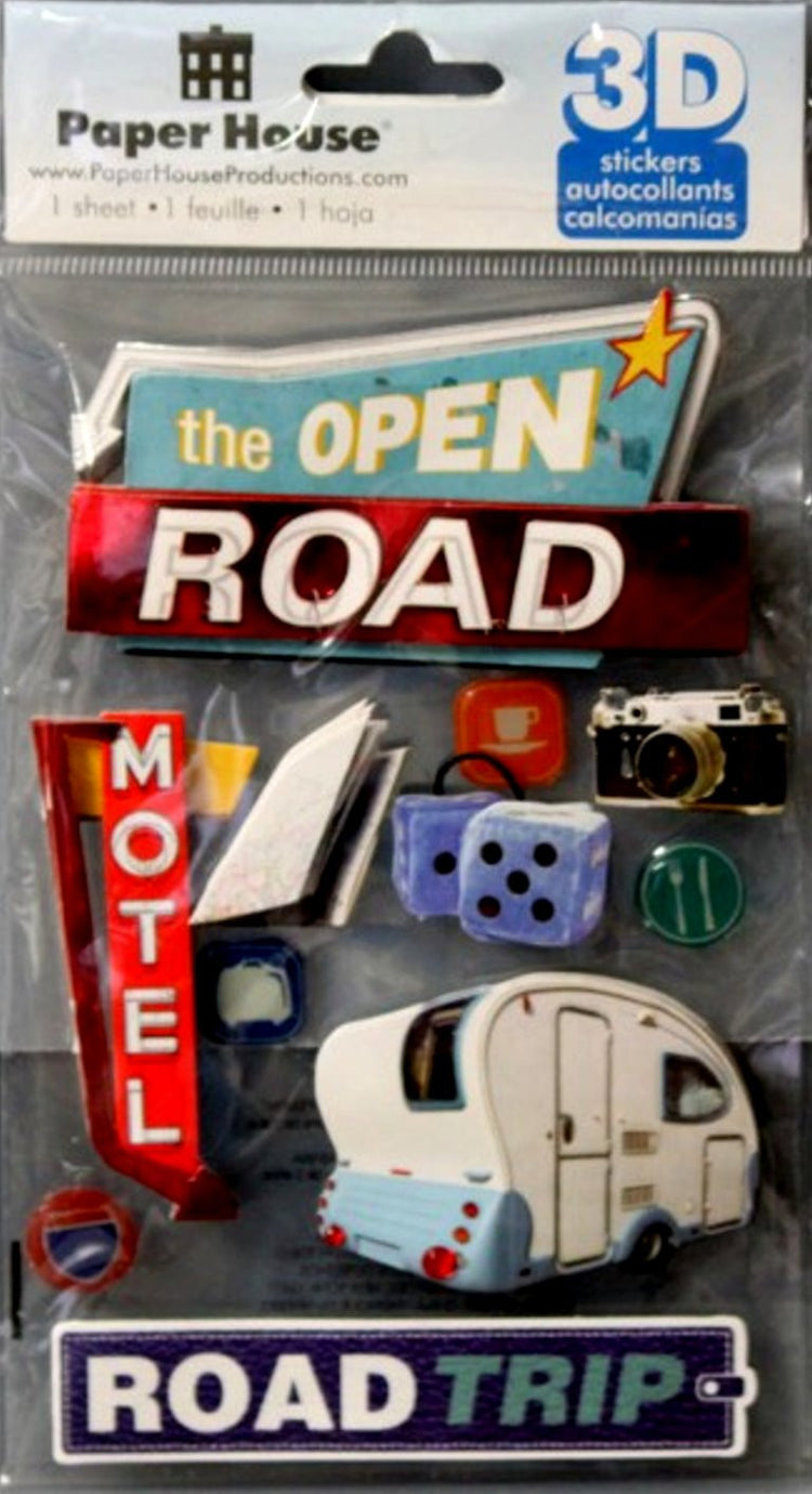 Paper House Road Trip 3D Dimensional Stickers - SCRAPBOOKFARE