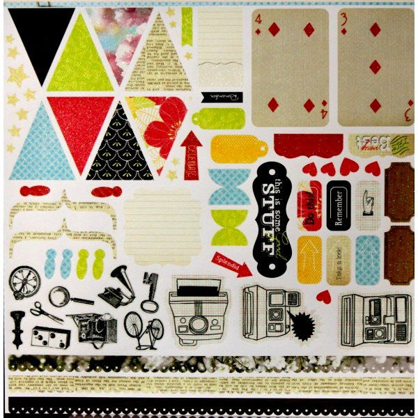 DCWV Mixed Nostalgique Heat Embossed Cardstock Die-Cuts Cut-Outs - SCRAPBOOKFARE