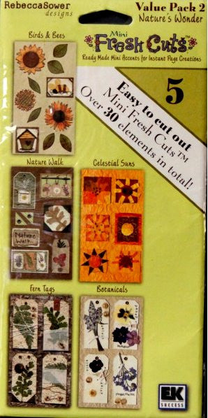 EK Success Rebecca Sower Designs Mini Fresh Cuts Nature's Wonder Value Pack 2 Die-Cut Embellishments - SCRAPBOOKFARE