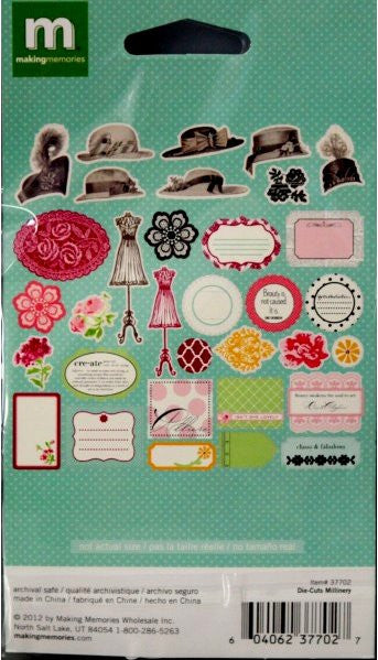 Making Memories Modern Millinery Die-Cut Accents Embellishments - SCRAPBOOKFARE