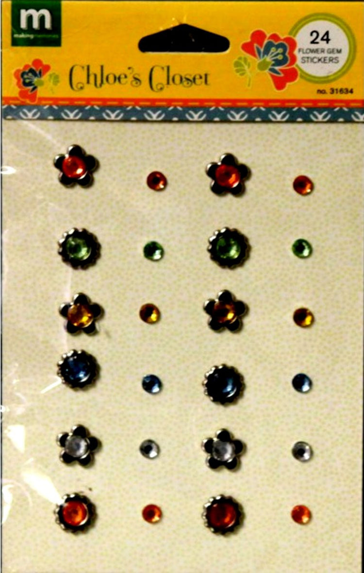 Making Memories Chloe's Closet Gem Flowers Stickers - SCRAPBOOKFARE