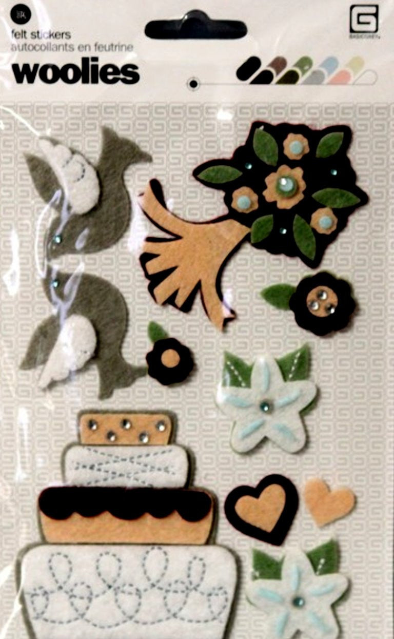 Basic Grey Cappella Woolies Felt Stickers - SCRAPBOOKFARE