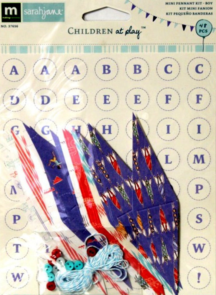 Making Memories Sarah Jane Children At Play Boy Mini Pennant Kit - SCRAPBOOKFARE
