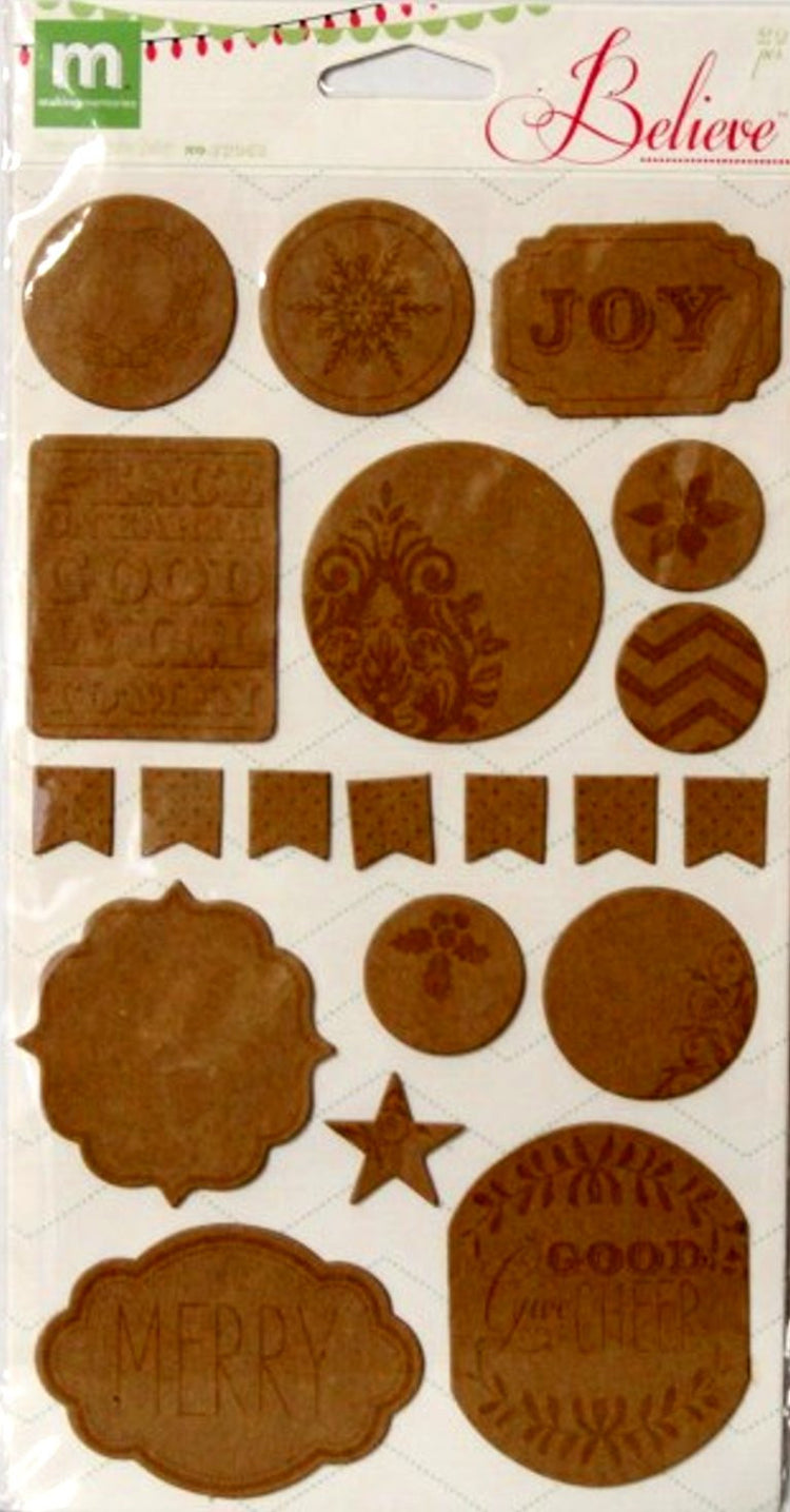 Making Memories Believe Chipboard Alterable Stickers - SCRAPBOOKFARE
