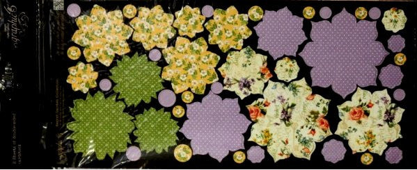 Graphic 45 Double-sided Secret Garden Flowers Collection Die-cut Punch-Out Embellishments - SCRAPBOOKFARE
