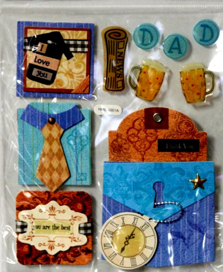 Sticker King Dad & Father's Day Handmade Dimensional Sticker Embellishments