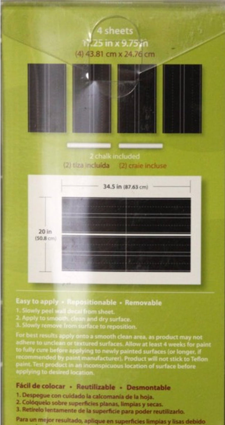 Brewster Home Fashions Wall Pops Learn To Write Chalkboard + Chalk - SCRAPBOOKFARE