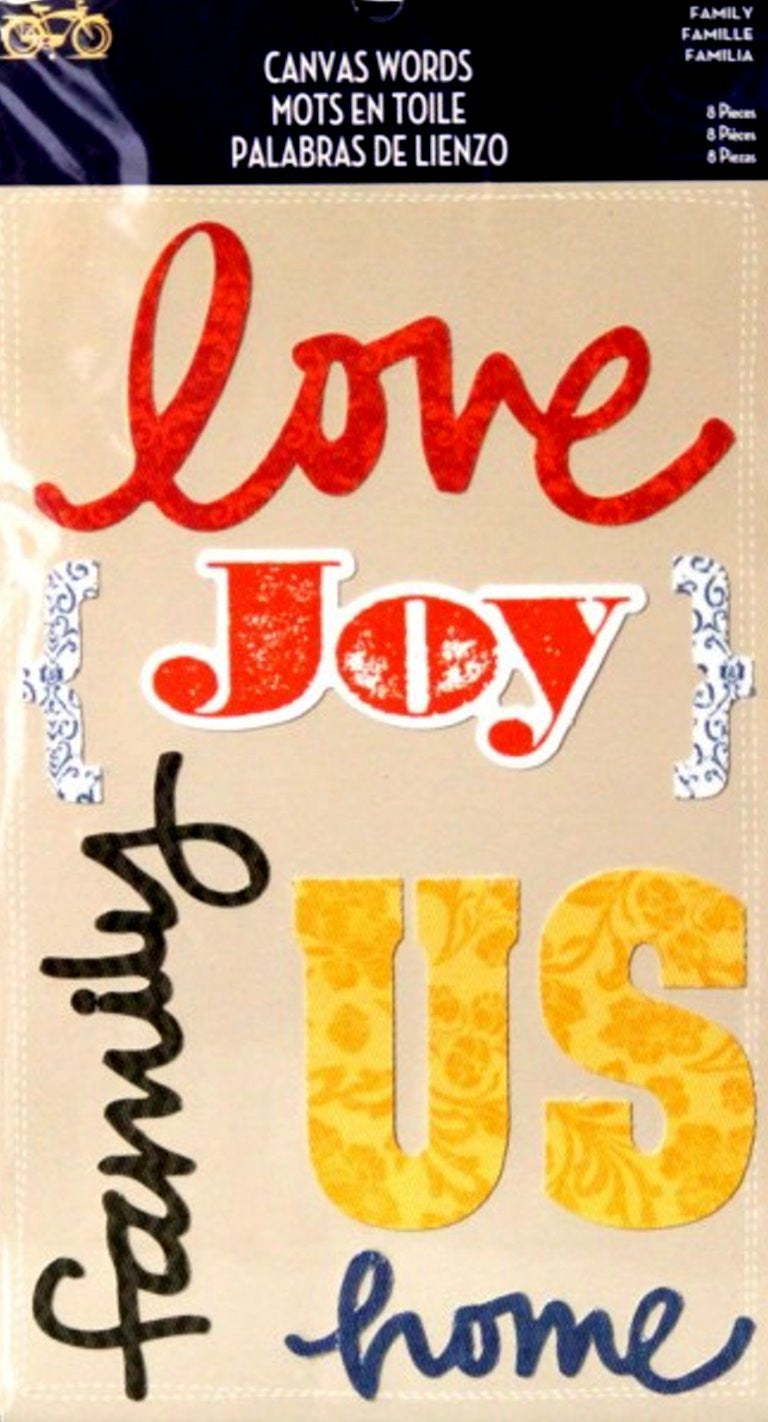 Little Yellow Bicycle Family Canvas Words Stickers - SCRAPBOOKFARE