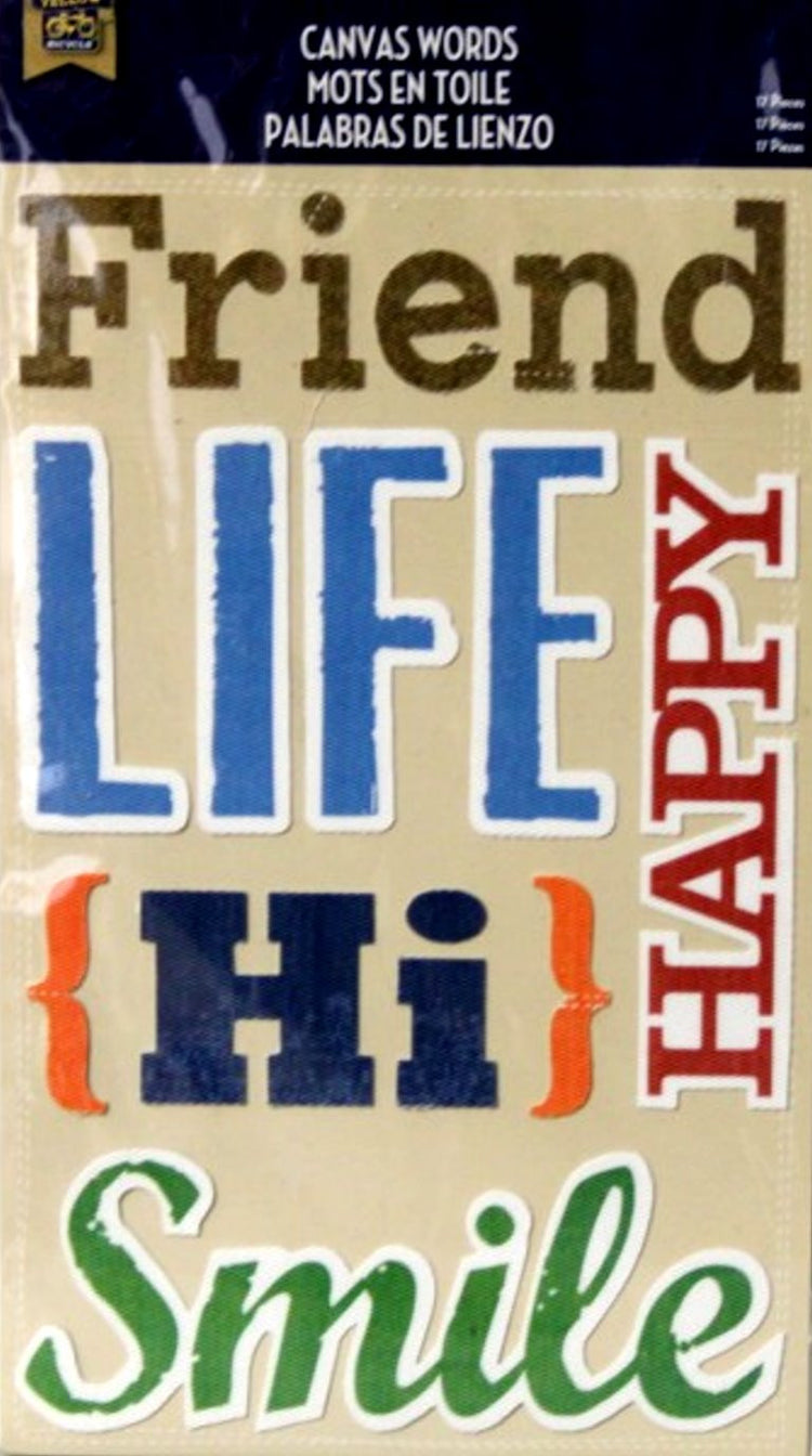 Little Yellow Bicycle Canvas Words Stickers - SCRAPBOOKFARE