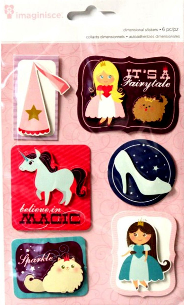 American Crafts Imaginisce Dimensional Pretty Princess Scrapbook Stickers - SCRAPBOOKFARE