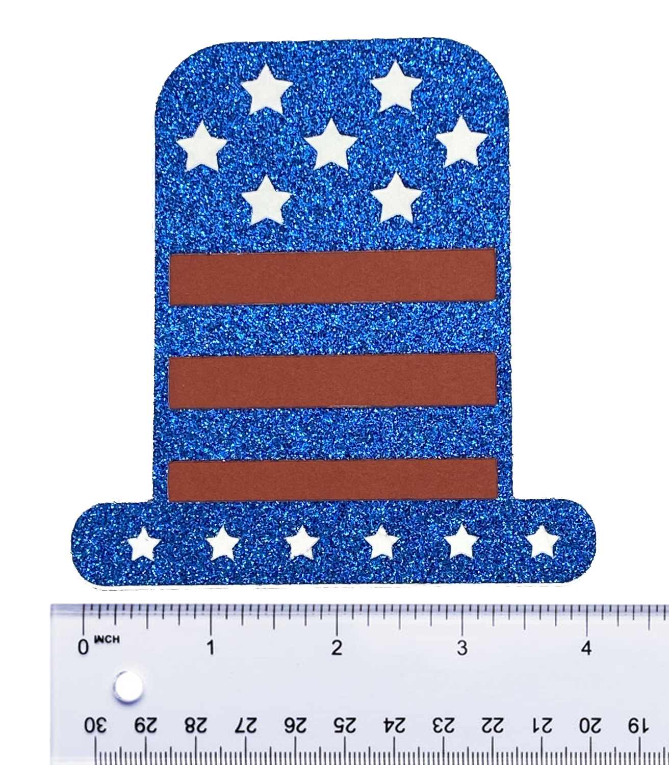 T & H Creations Handmade 4th of July Multi-Layered Top Hat Die-cut Embellishment