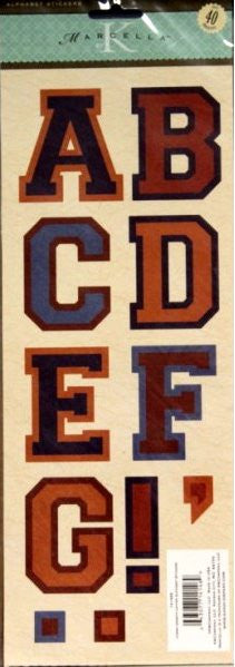 K & Company Marcella K. Jumbo Varsity Letter Alphabet Stickers - SCRAPBOOKFARE