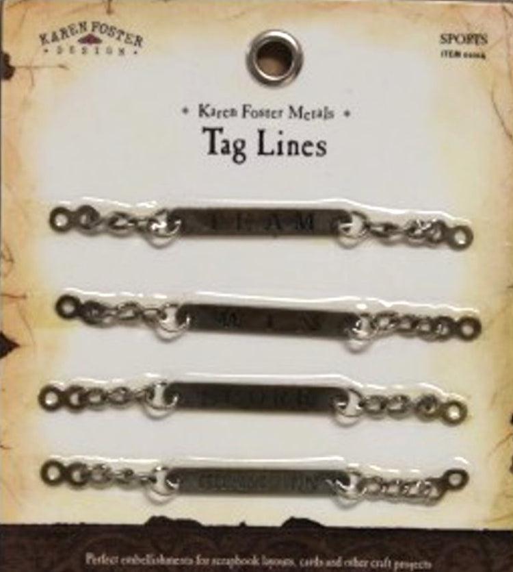 Karen Foster Design Sports Metal Tag Lines - SCRAPBOOKFARE