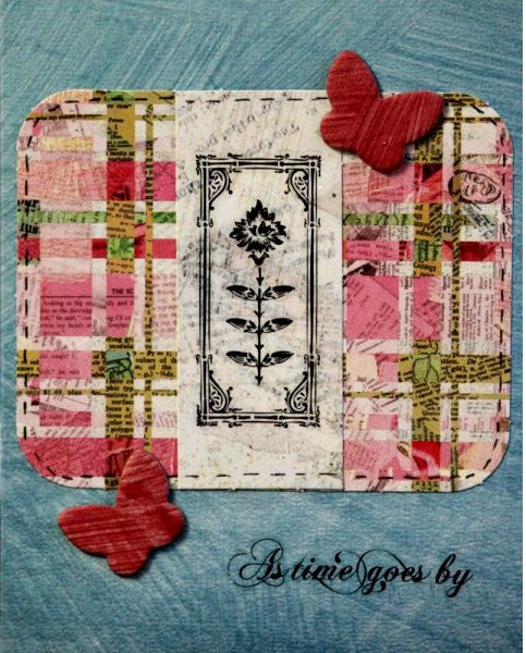 Scrapbookfare As Time Goes By Handmade Dimensional Greeting Card - SCRAPBOOKFARE