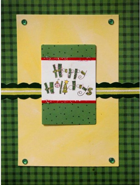 Scrapbookfare Christmas Happy Holidays Handmade Dimensional Greeting Card - SCRAPBOOKFARE