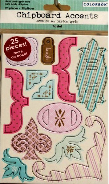 Colorbok Chipboard Punchout Pastels Accents Embellishments - SCRAPBOOKFARE