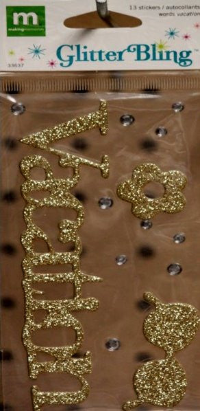 Making Memories Vacation Glitter Title Dimensional Sticker - SCRAPBOOKFARE