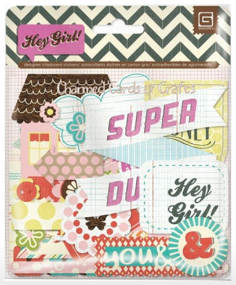 Basic Grey Hey Girl Die-Cut Cardstock & Transparencies Ephemera Pack
