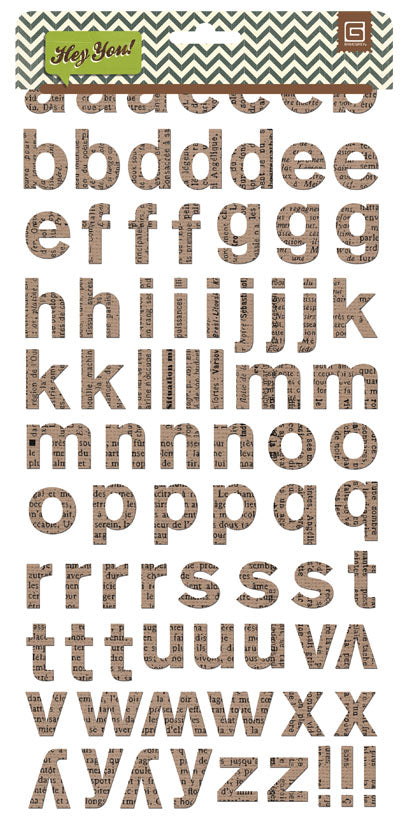 Basic Grey Hey You Canvas Alphabet Stickers
