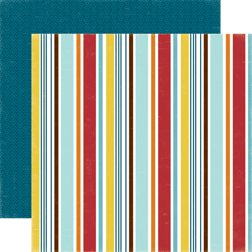 Echo Park 12 x 12 Bark Puppy Stripe Double-Sided Scrapbook Paper